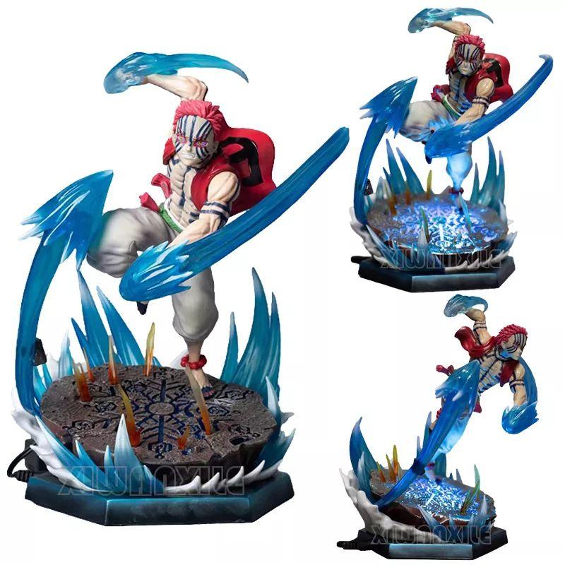 ✨超希少✨ACTION FIGURE COLLECTIBLES #1.2.3 Action Figure Akaza 28 Cm com Led Demon Slayer Kimetsu